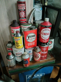 Cone top oil cans, auto and marine