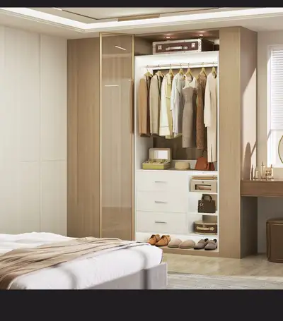 Chaddrick 30'' W Closet System with 3 Drawers and Hanging Rods, View more