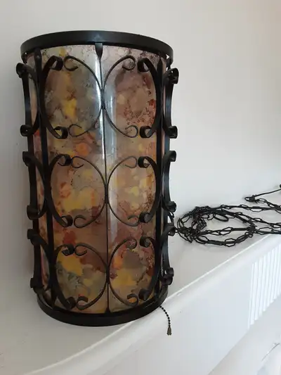 Plug in chandelier with a chain, View more