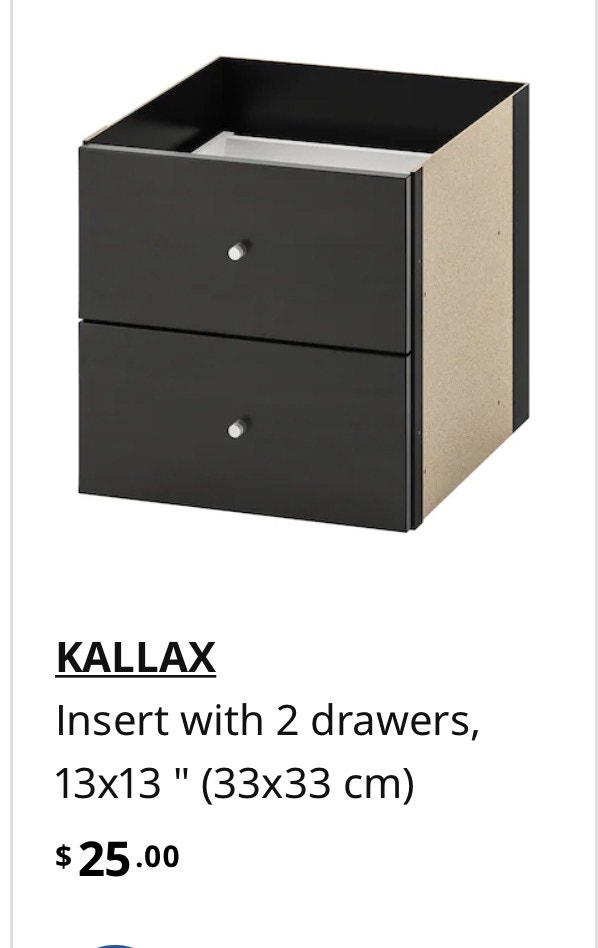 IKEA KALLAX Storage Unit w/ drawer inserts (x4) Bookcases & Shelving