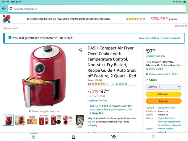Dash Air Fryer in Microwaves & Cookers in Barrie - Image 4