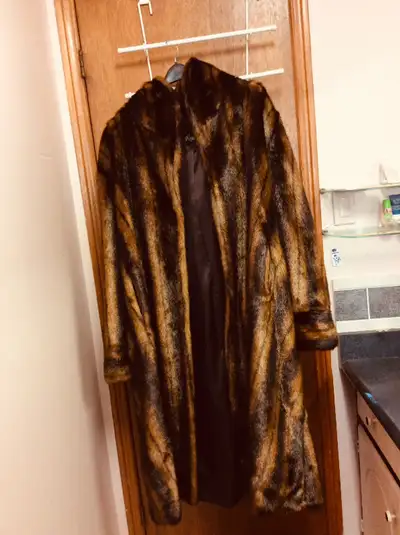 LONG PLUSH FAUX FUR LONG COAT + GUESS BEIGE COAT/NEW FRENCH COAT, View more