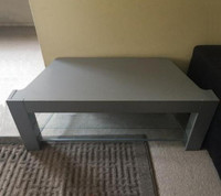 TV stand with glass shelves