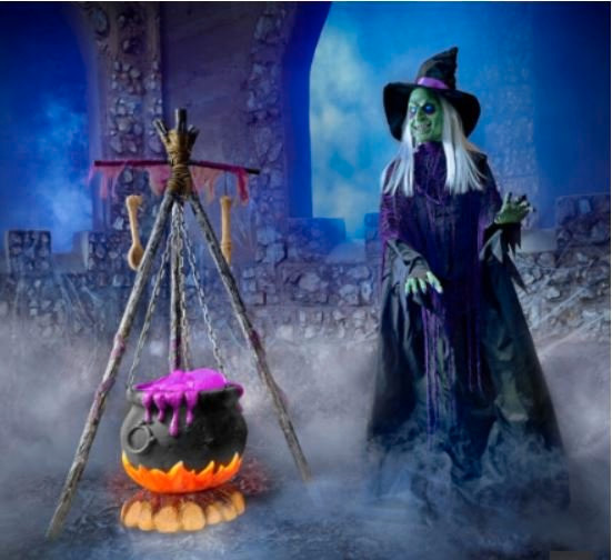 Halloween Prop - 5 ft LED Bubbling Cauldron with Fire - New! in Holiday, Event & Seasonal in Brandon - Image 2
