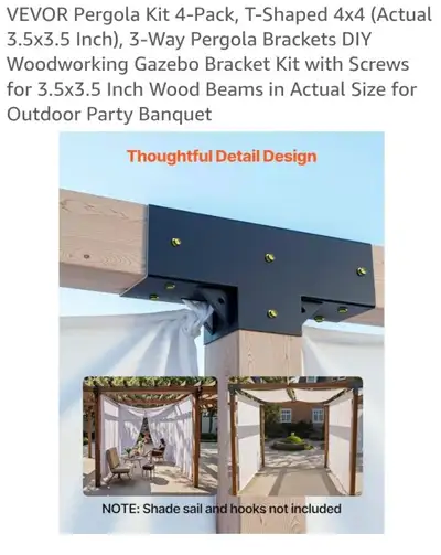 NEW Gazebo Bracket Kit with Screws. 4 Brackets. BNIB, View more