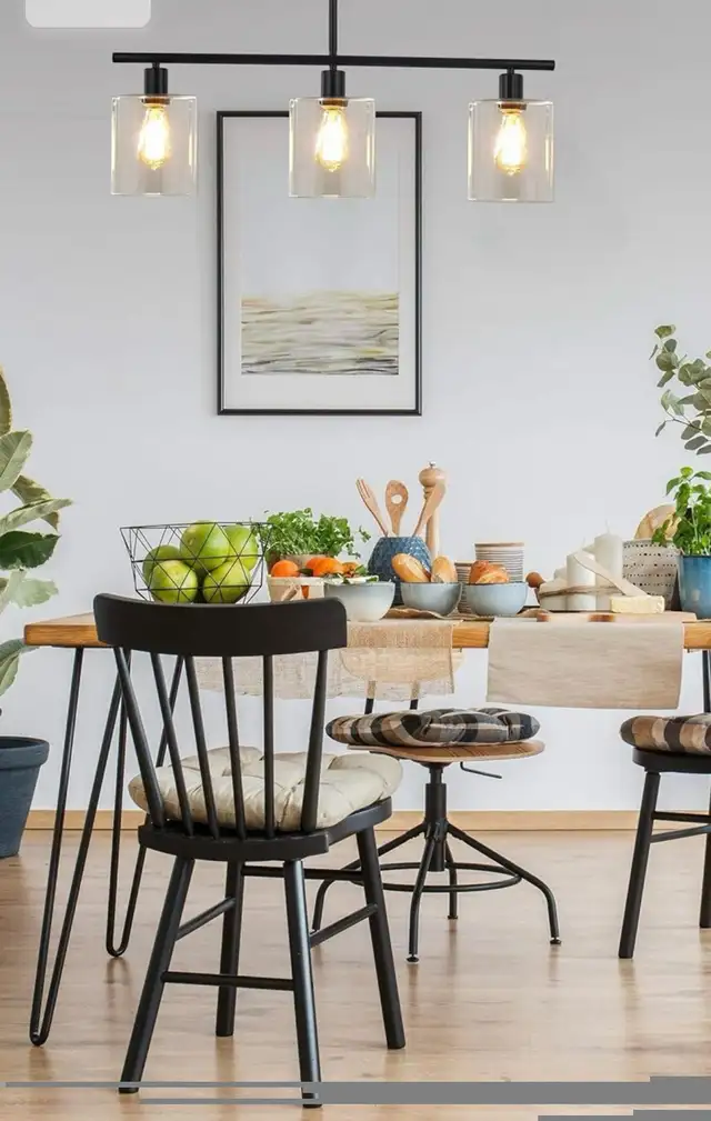 LeeZM Rustic Industrial Chandeliers Modern 3-Light Glass Shades in Indoor Lighting & Fans in Markham / York Region - Image 6