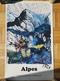 Vintage 1969 Salvador Dali alpes lithograph/poster