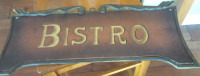 Heavy, Vintage Bistro Cafe Sign Wood/Metal