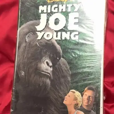 Sealed VHS tape of Disney's Mighty Joe Young, still in its original plastic wrap.