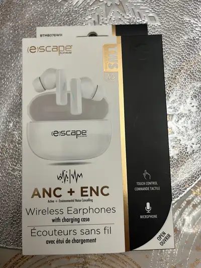 These Escape Platinum wireless earphones feature active noise cancelling and environmental noise can...