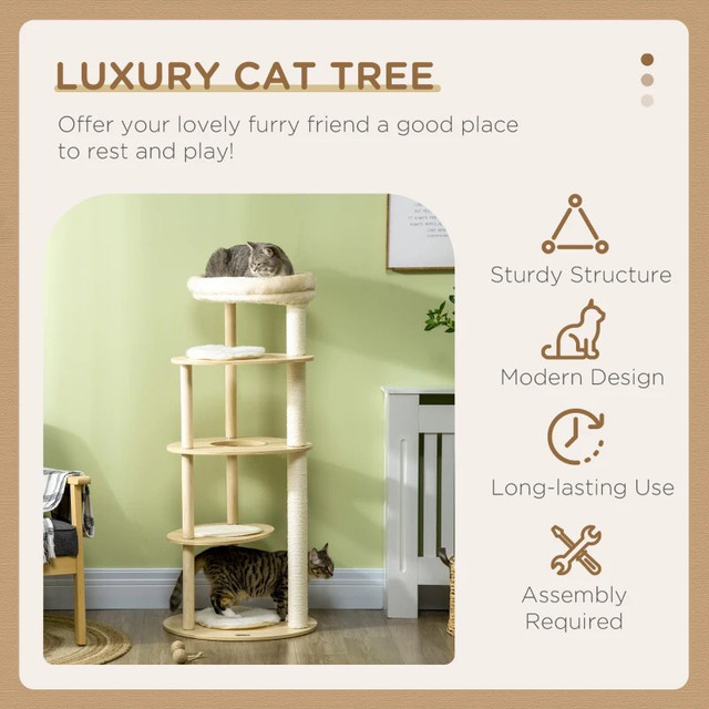 49" Cat Tree Multi-Level Kitty Tower in Accessories in Markham / York Region - Image 3