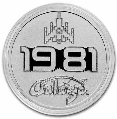 Galaga 40th Anniversary - 1 oz Pure Silver BU Coin Capsule NIUE