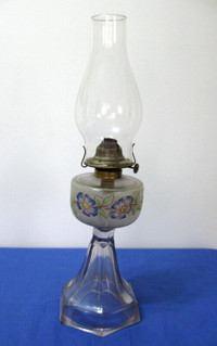 LAMPE A L HUILE ANTIQUE OIL LAMP EAGLE Mfg. U.S.A.