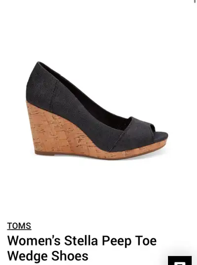 TOMS’ Women’s Stella Peep Toe Wedge Shoes Size 9, View more