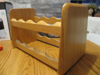 oak wine bottle holder rack wood