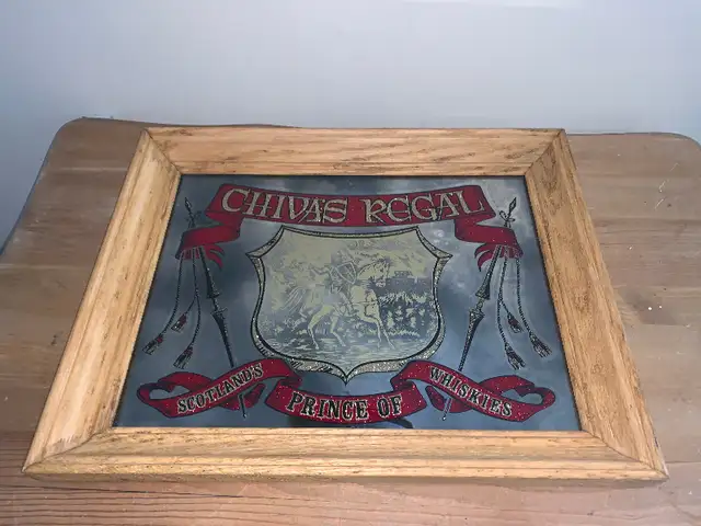 Vintage Chivas Regal Whiskey bar sign mirror excellent condition in Arts & Collectibles in Calgary - Image 3