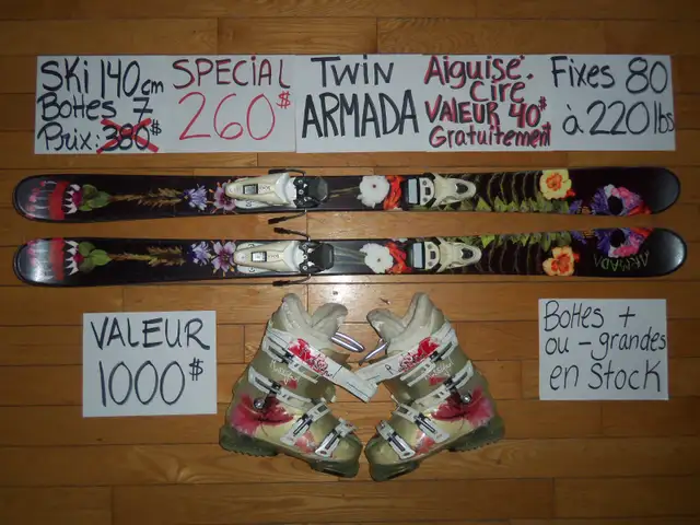 ENSEMBLES DE SKI ALPIN ET TWIN TIP 130 140 CM63871130519937121