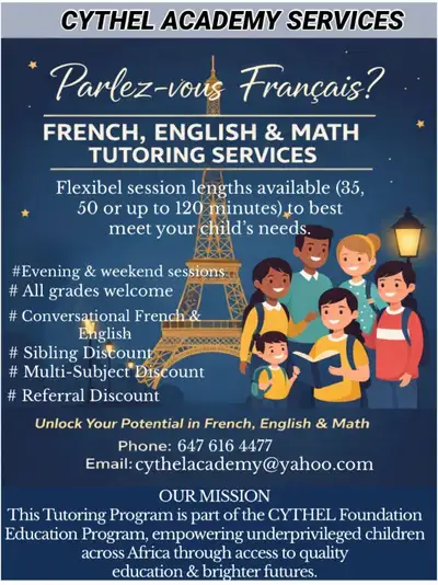 French, English & Math Tutoring Services, View more