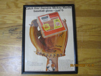 Mickey Mantle advertising picture 1967 - FRAMED