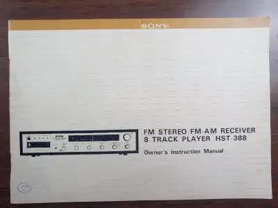 FM STEREO/FM-AM RECEIVER 8 TRACK PLAYER HST-388 Owner's Instruction Manual Imprimé au Japon
