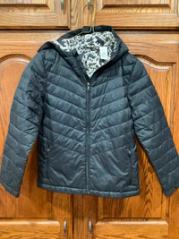 Black hooded coat size 12