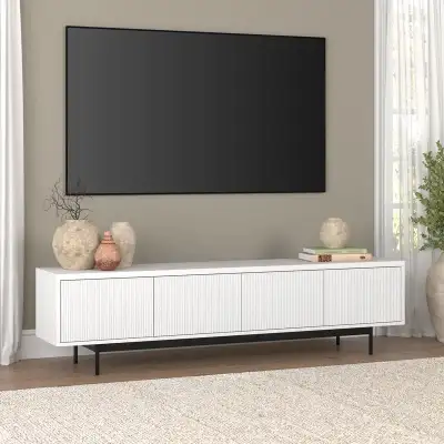 Whitman Abbye Rectangular TV Stand for TV's up to 85" White, View more