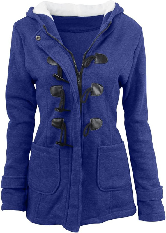 Manteau d'hiver chaud  pour femme, veste à capuche - Bleu dans Femmes - Hauts et vêtements d'extérieur  à Ville de Montréal - Image 4