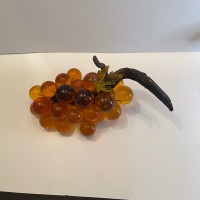 Vintage Mid-Century Amber Resin Grapes