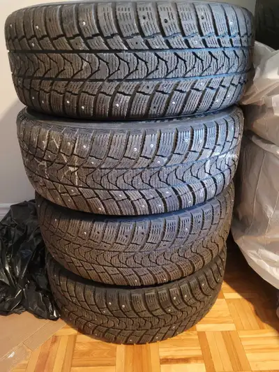 I have a set of studded winter tires on 16 inch steel rims. Tires size is 205/55/16. Wheels will fit...