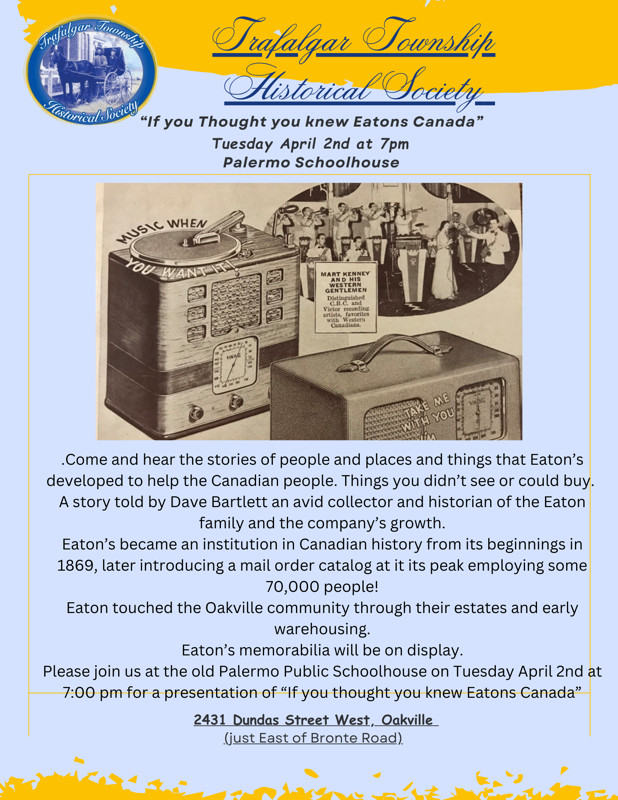 "If you thought you knew Eaton's Canada", a history Event in Events in Oakville / Halton Region