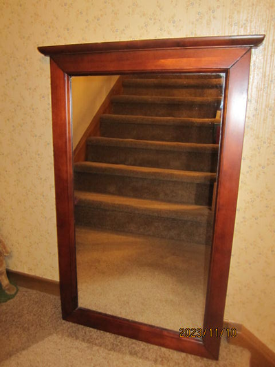 Wall Mirror dark wood frame, View more