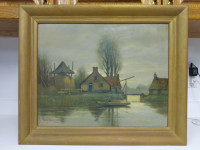 Antique listed Dutch artist Jaap Veerman oil painting.