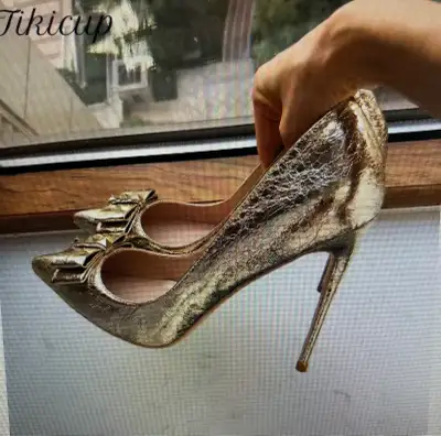 Brand new Tikicupp Matte Gold Women high heels, View more