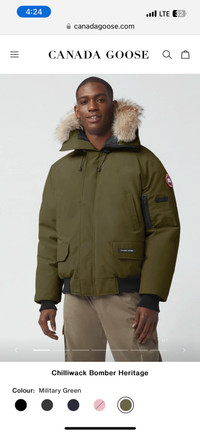 Men’s CANADA GOOSE Chilliwack Bomber XL Military Green 