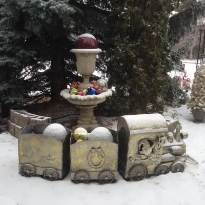 Outdoor Metal Christmas Train, View more