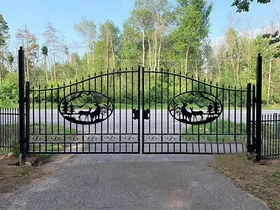 14FT Steel Driveway Gate Deer Style, View more