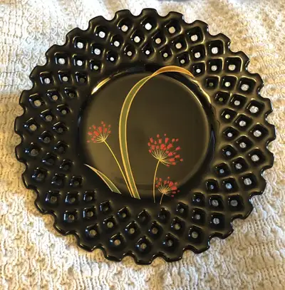 Handcrafted Lacquered Japanese Porcelain Plate., View more