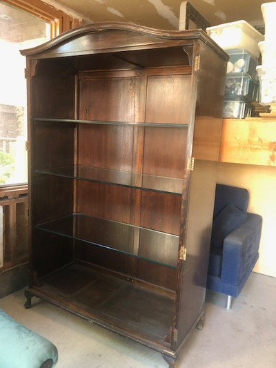 Antique wardrobe-Armoire/display cabinet with shelves & doors, View more