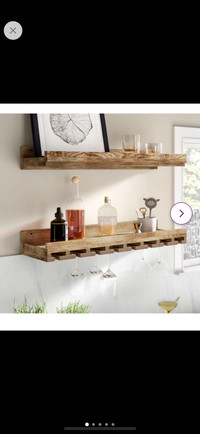 Solid Wood Wall Mounted Wine Glass Rack (new in box)