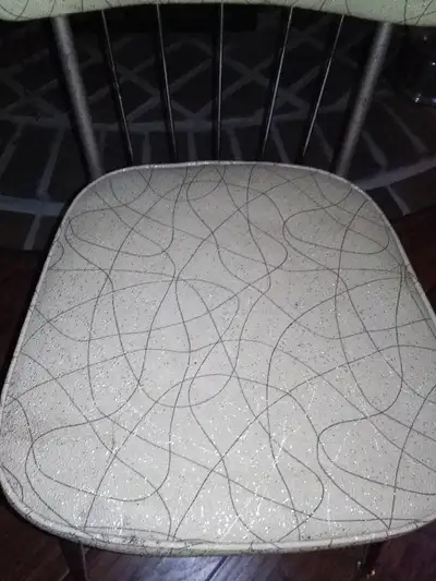 1950's No. 72 ACME Chrome Furniture Co Ltd White w Swirling Silv, View more