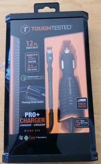 Tough Tested Pro+ Quick Car Charger For Cell Phones. 