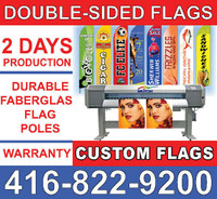 2 DAY PRODUCTION: Outdoor Double-SIded Advertising Flags & Tents