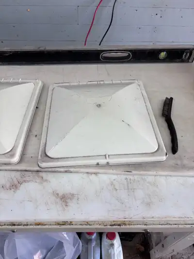 Trailer roof vent caps two available 15 $ each brand new just have dust on them