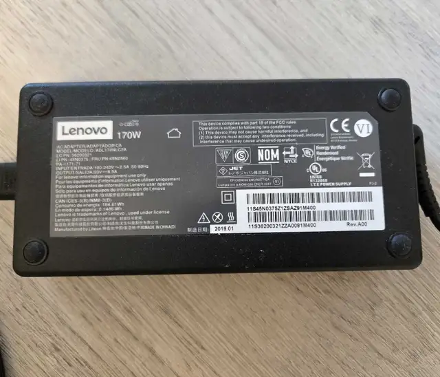 Lenovo 170W Power Adapter for Laptop in Cables & Connectors in Kitchener / Waterloo - Image 2