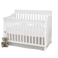 Crib with mattress and fitting sheet