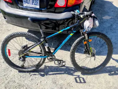 Good condition. disk brakes, 9 gears, 24 inch wheels, XCR suspension forks