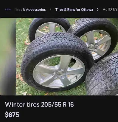 Winter tires in very good conditios on aluminum rims
