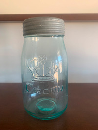 Vintage Antique Qt No Dot "Crown" Fruit Jar