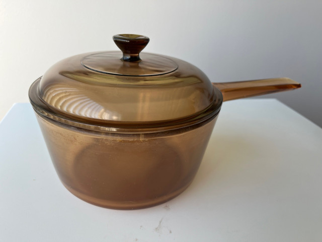 Vintage Pyrex Vision Corning Ware Brown Glass 7 Inch Pot in Kitchen & Dining Wares in London