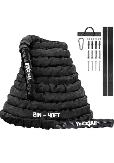 40 Feet 2" Battle Exercise Training Rope with Anchor, View more